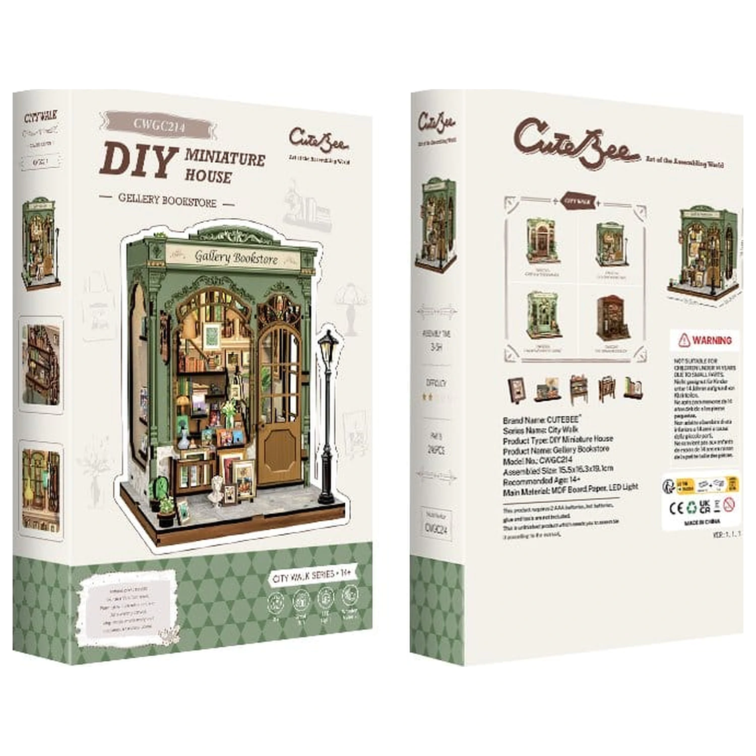 Miniature House Model Kit Gallery Bookstore 20 x 16 cm   product photo