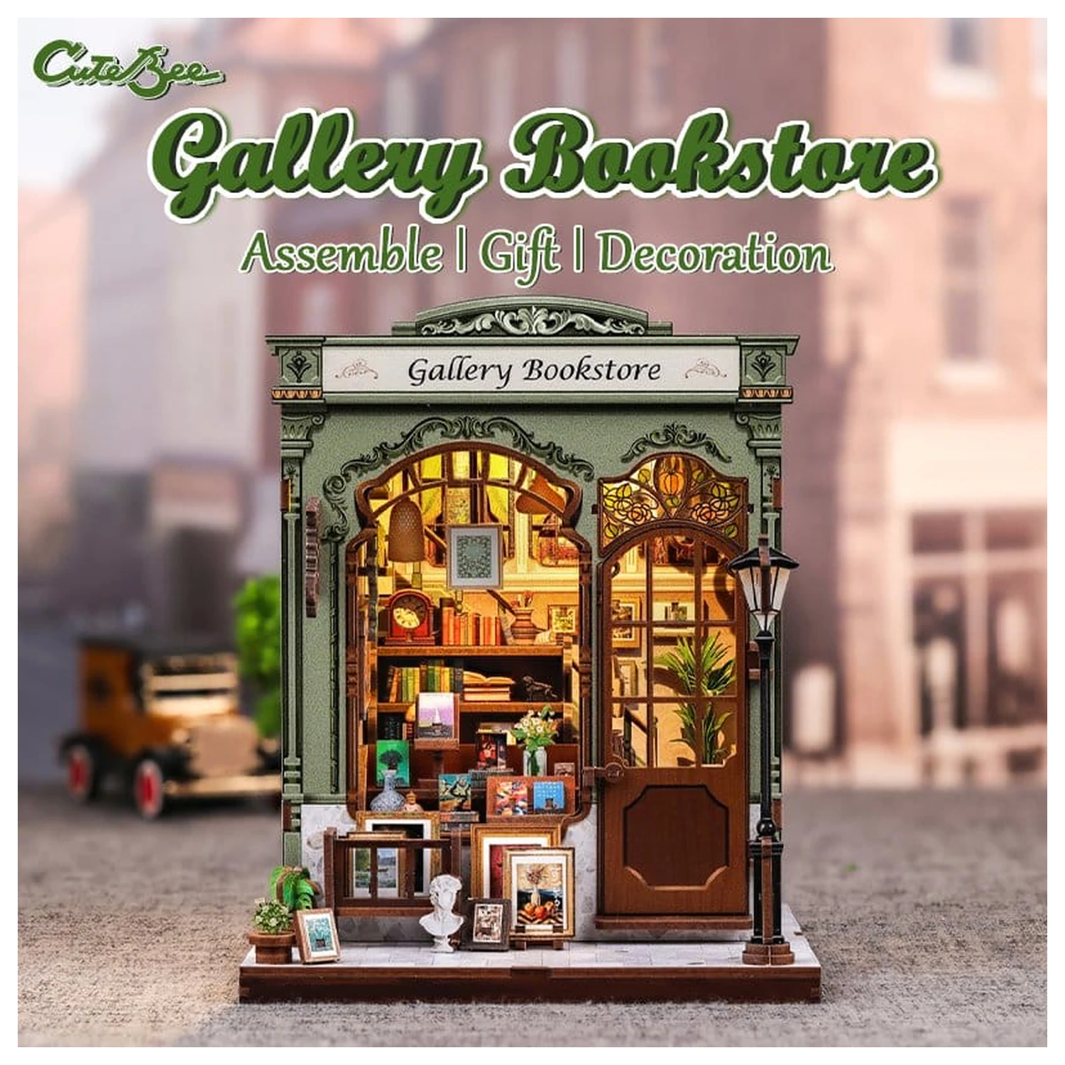 Miniature House Model Kit Gallery Bookstore 20 x 16 cm   product photo