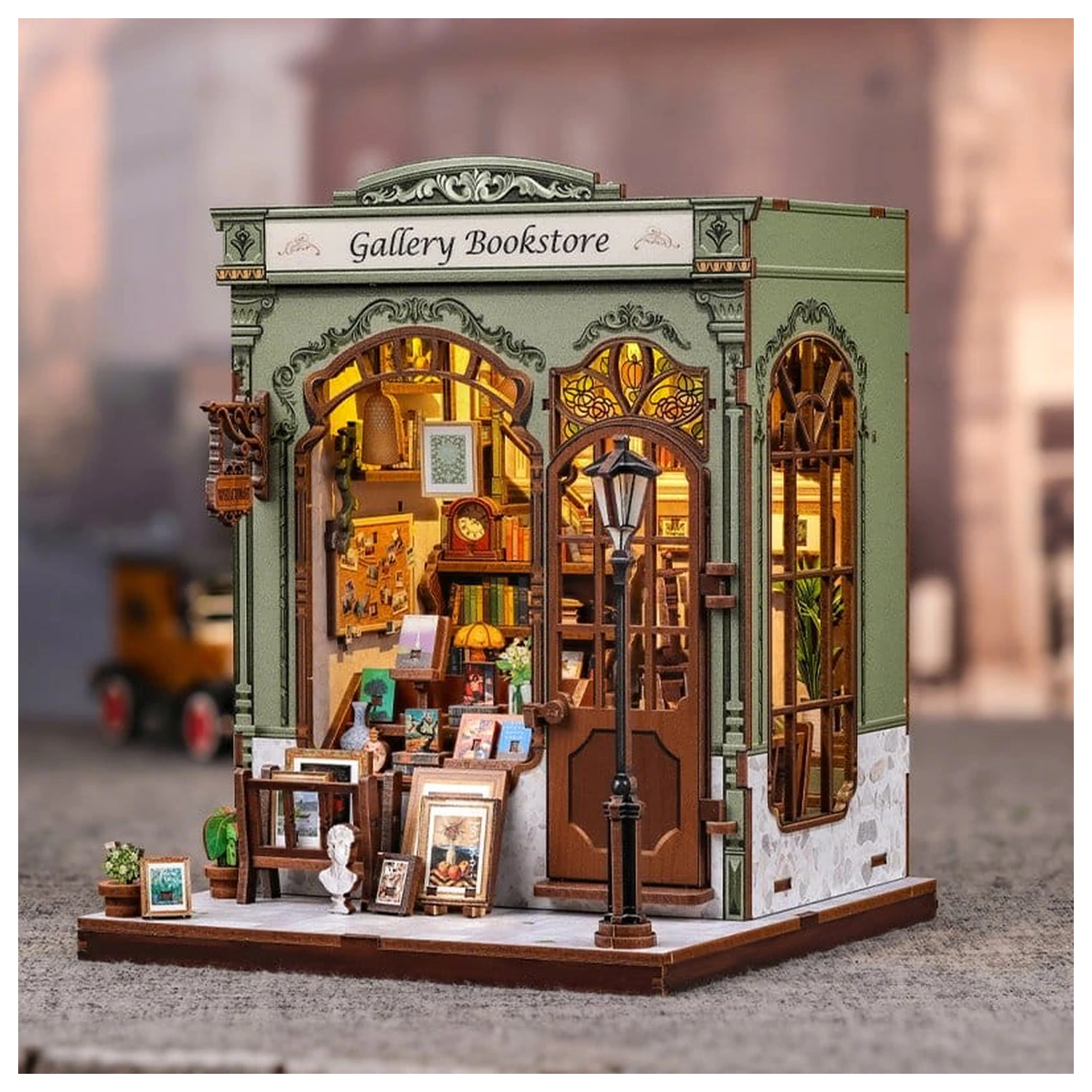 Miniature House Model Kit Gallery Bookstore 20 x 16 cm   product photo