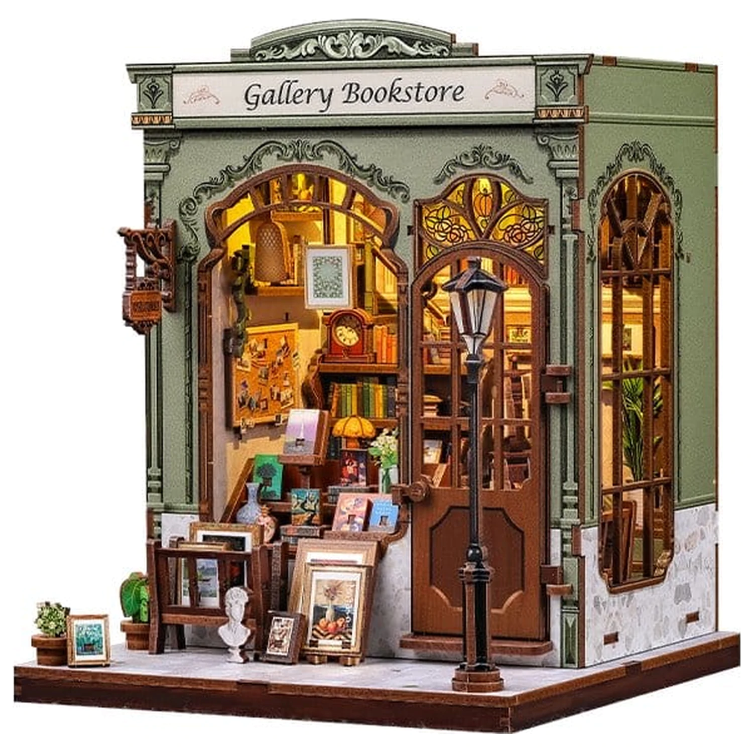 Miniature House Model Kit Gallery Bookstore 20 x 16 cm   product photo