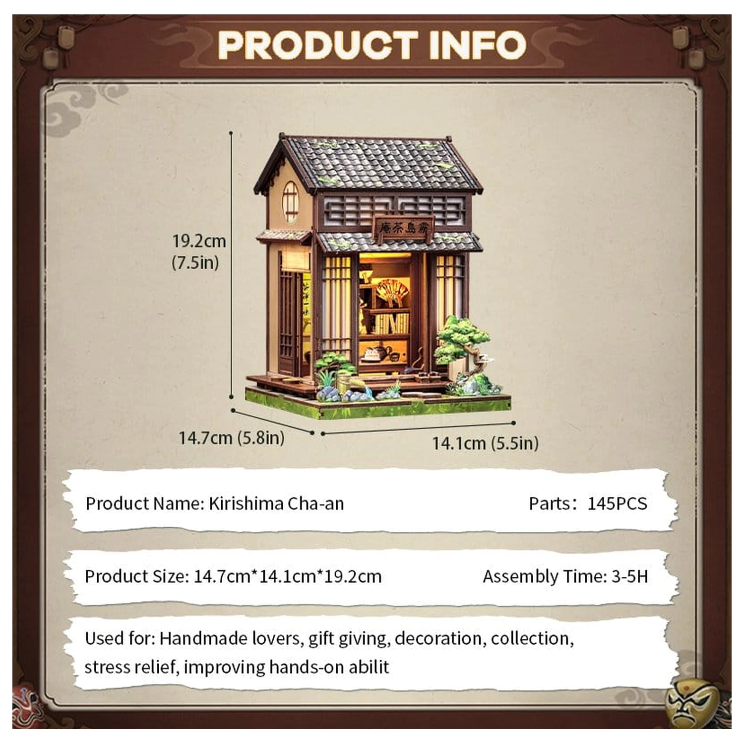 Miniature House Model Kit Kirishima Cha-an 19 x 14 cm product photo