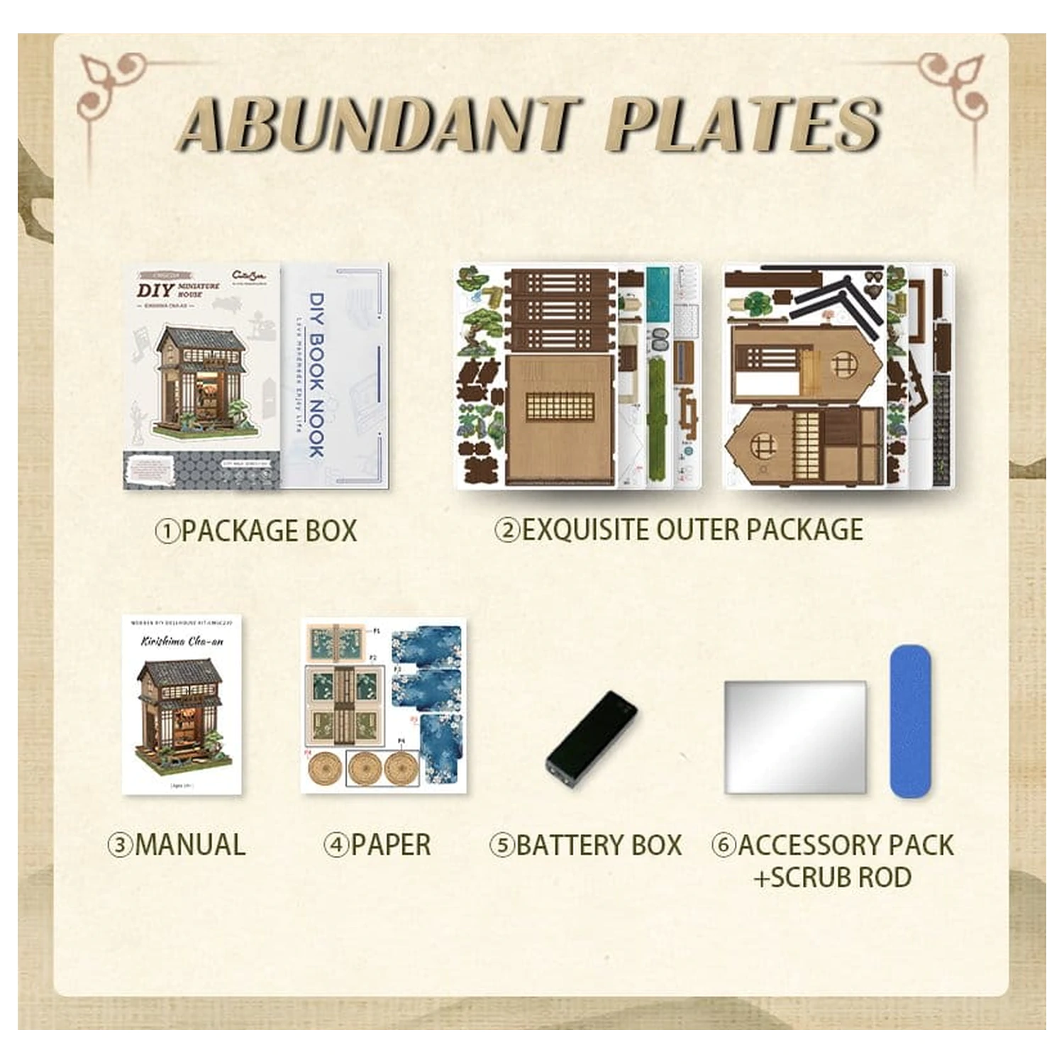 Miniature House Model Kit Kirishima Cha-an 19 x 14 cm product photo