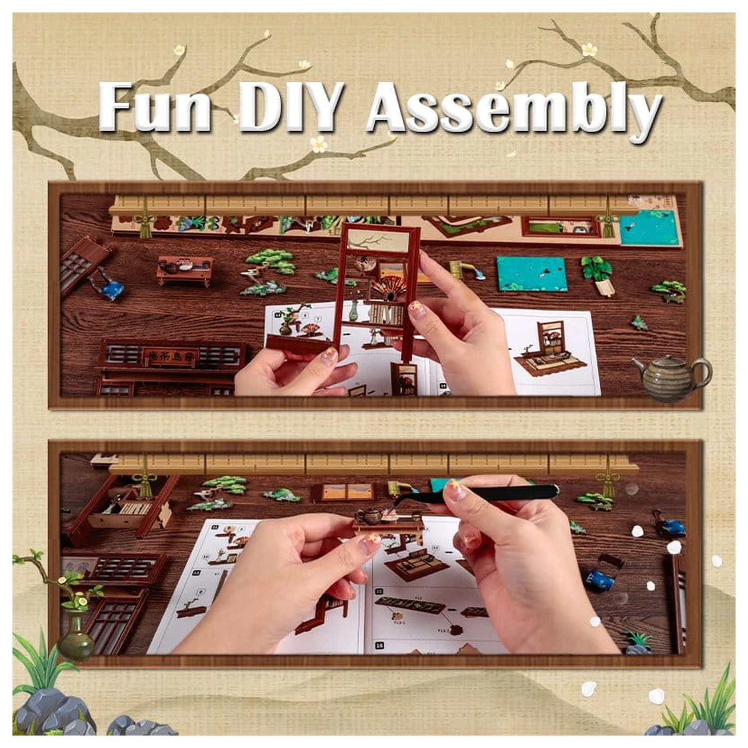 Miniature House Model Kit Kirishima Cha-an 19 x 14 cm product photo