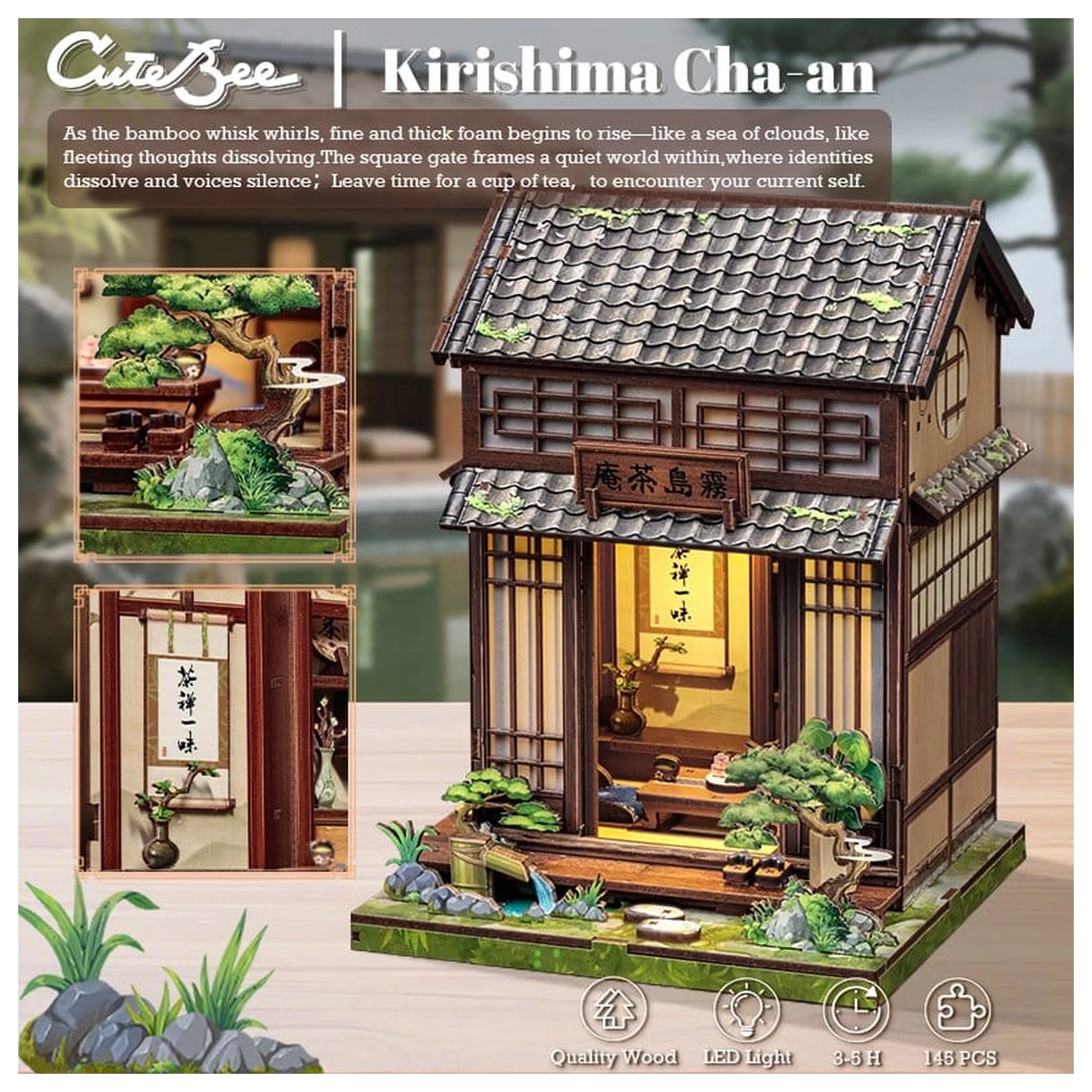 Miniature House Model Kit Kirishima Cha-an 19 x 14 cm product photo