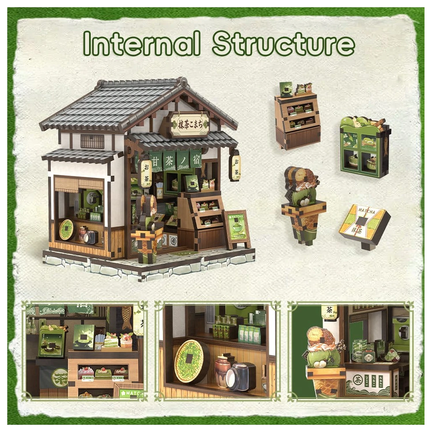 Miniature House Model Kit Kyoto Matcha Cottage 11 x 9 cm product photo