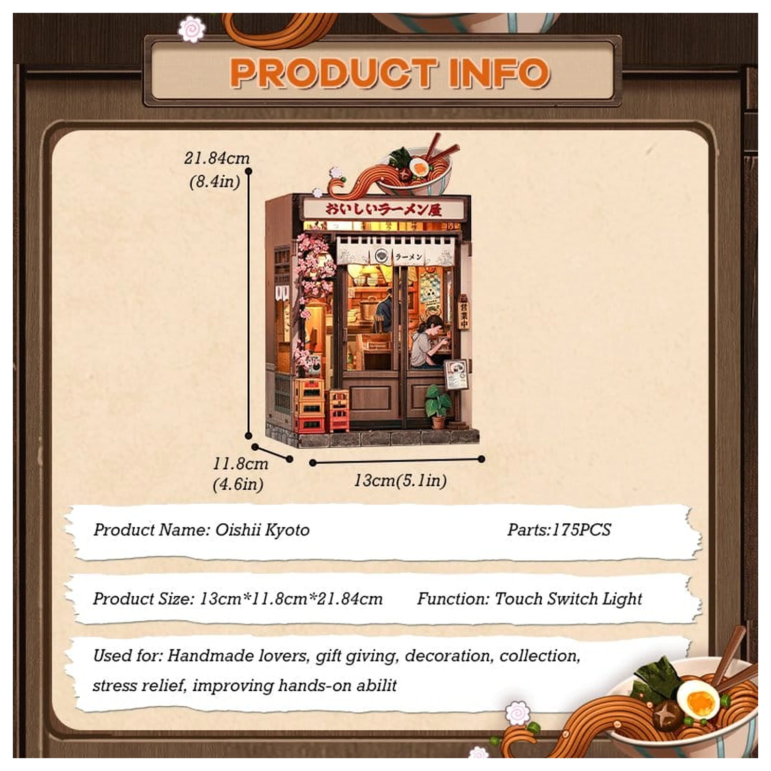 Miniature House Model Kit Oishii Kyoto 22 x 13 cm   product photo