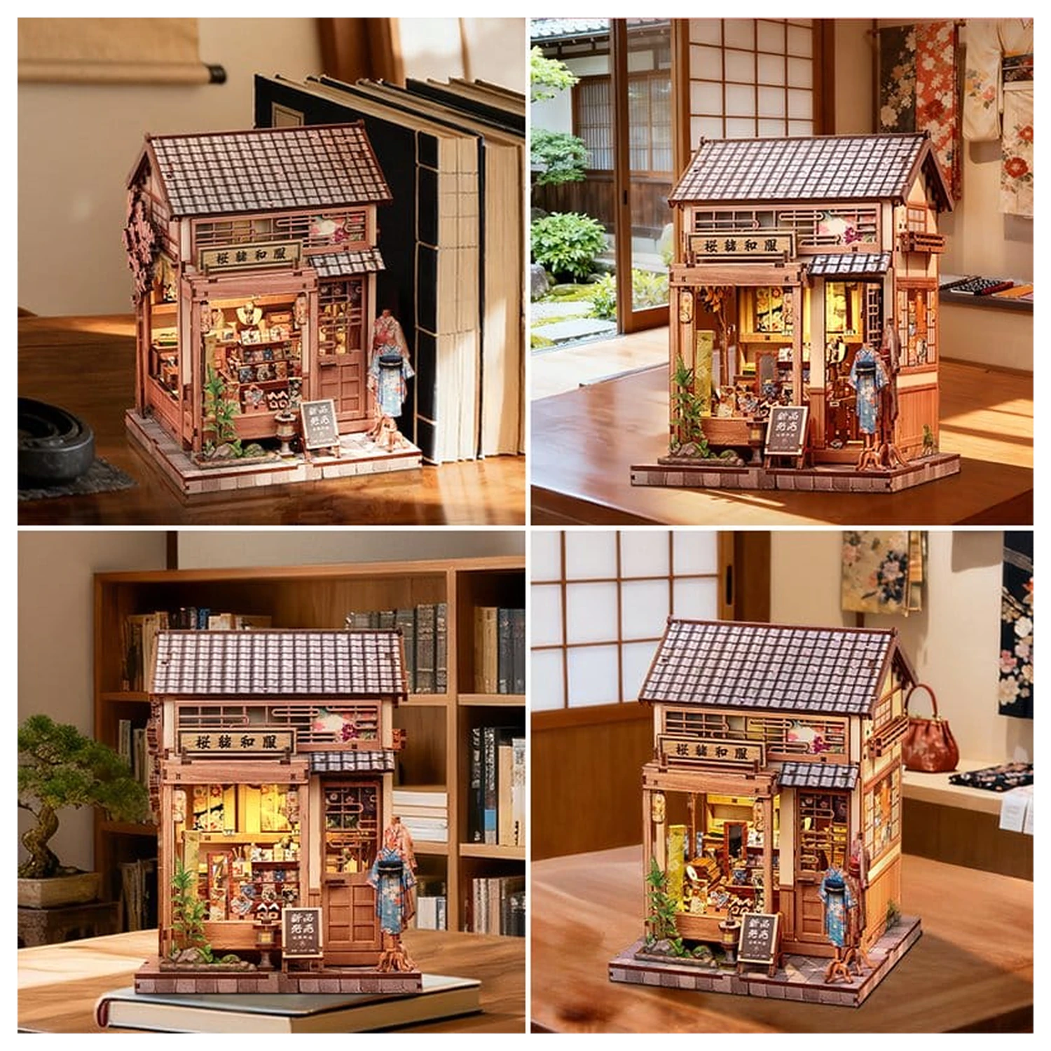 Miniature House Model Kit Sakura O Kimono Shop 19 x 14 cm   product photo