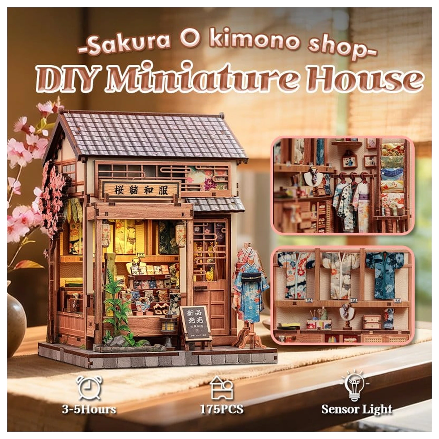 Miniature House Model Kit Sakura O Kimono Shop 19 x 14 cm   product photo
