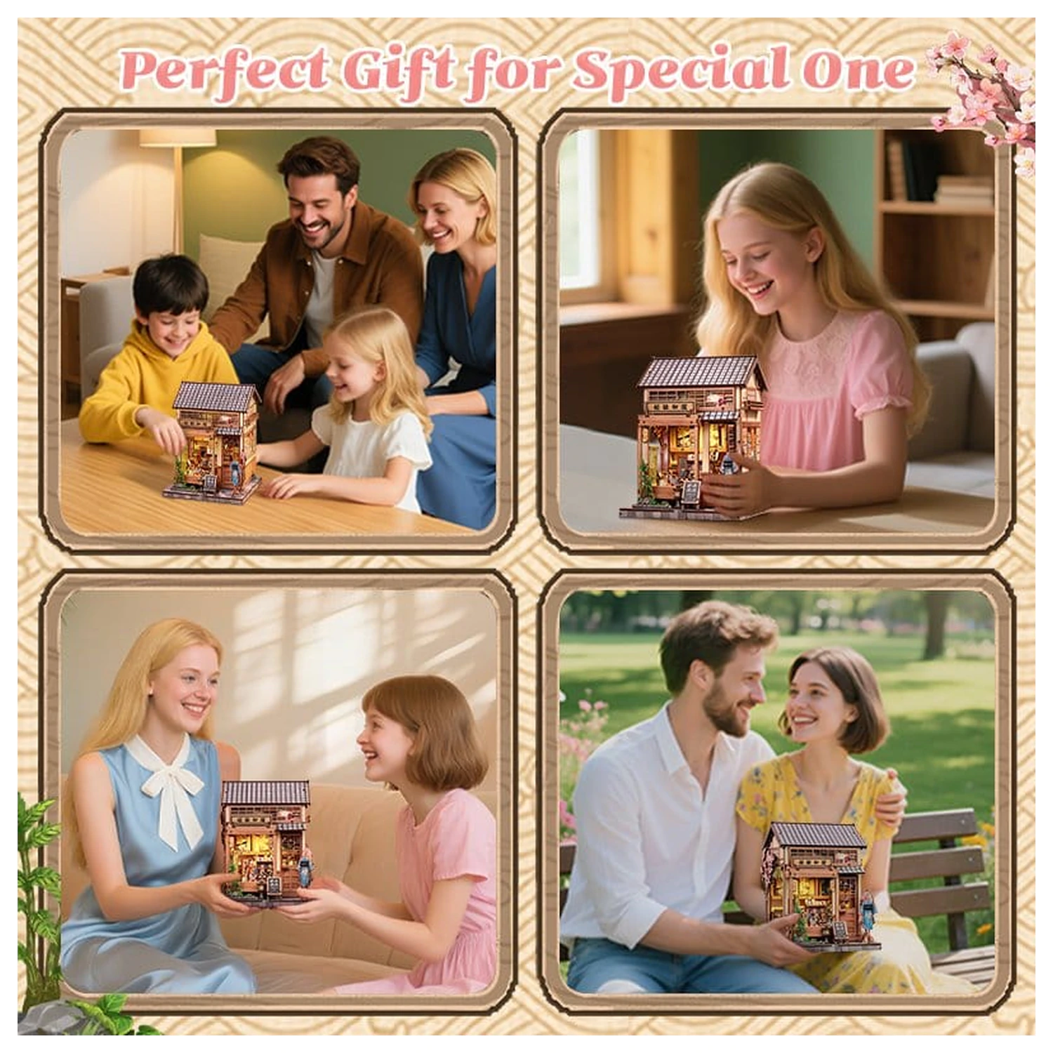 Miniature House Model Kit Sakura O Kimono Shop 19 x 14 cm   product photo