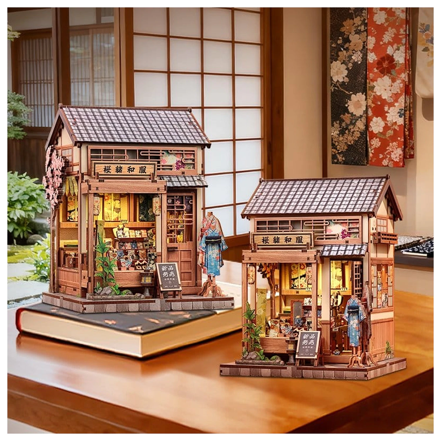 Miniature House Model Kit Sakura O Kimono Shop 19 x 14 cm   product photo