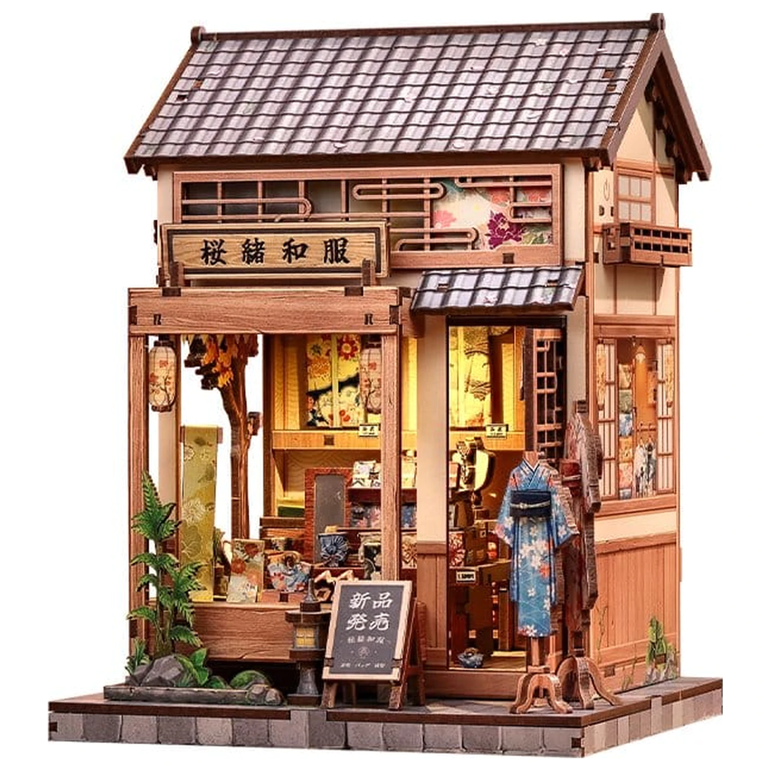 Miniature House Model Kit Sakura O Kimono Shop 19 x 14 cm   product photo