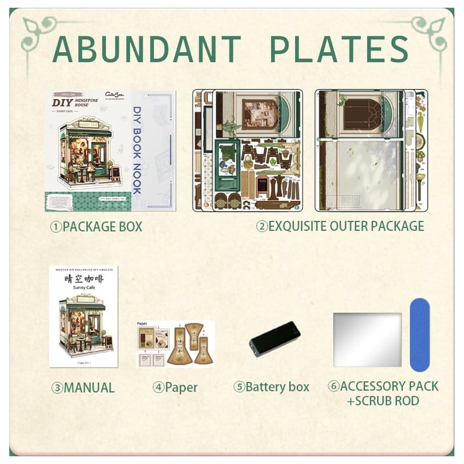 Miniature House Model Kit Sunny Cafe 20 x 16 cm   product photo