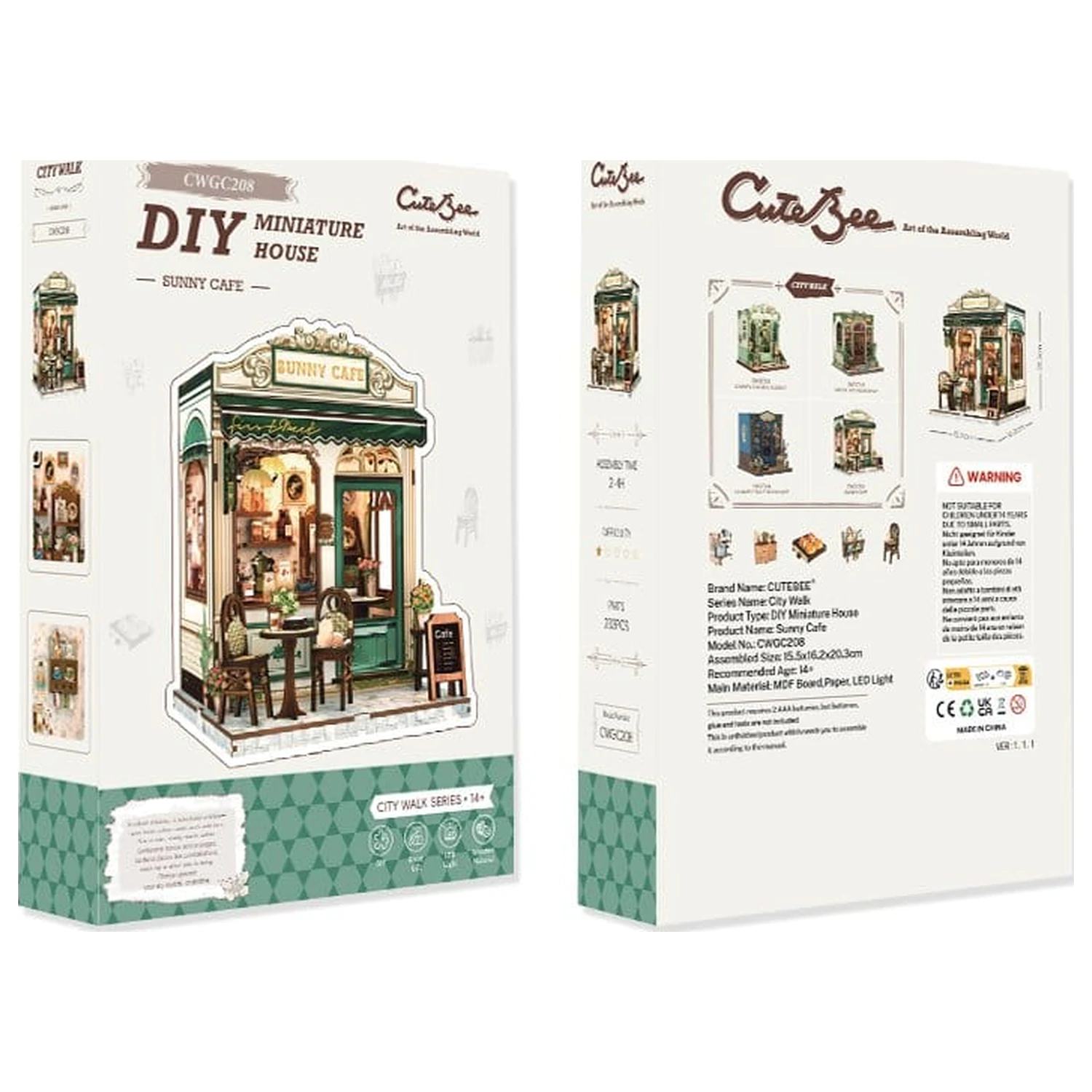 Miniature House Model Kit Sunny Cafe 20 x 16 cm   product photo