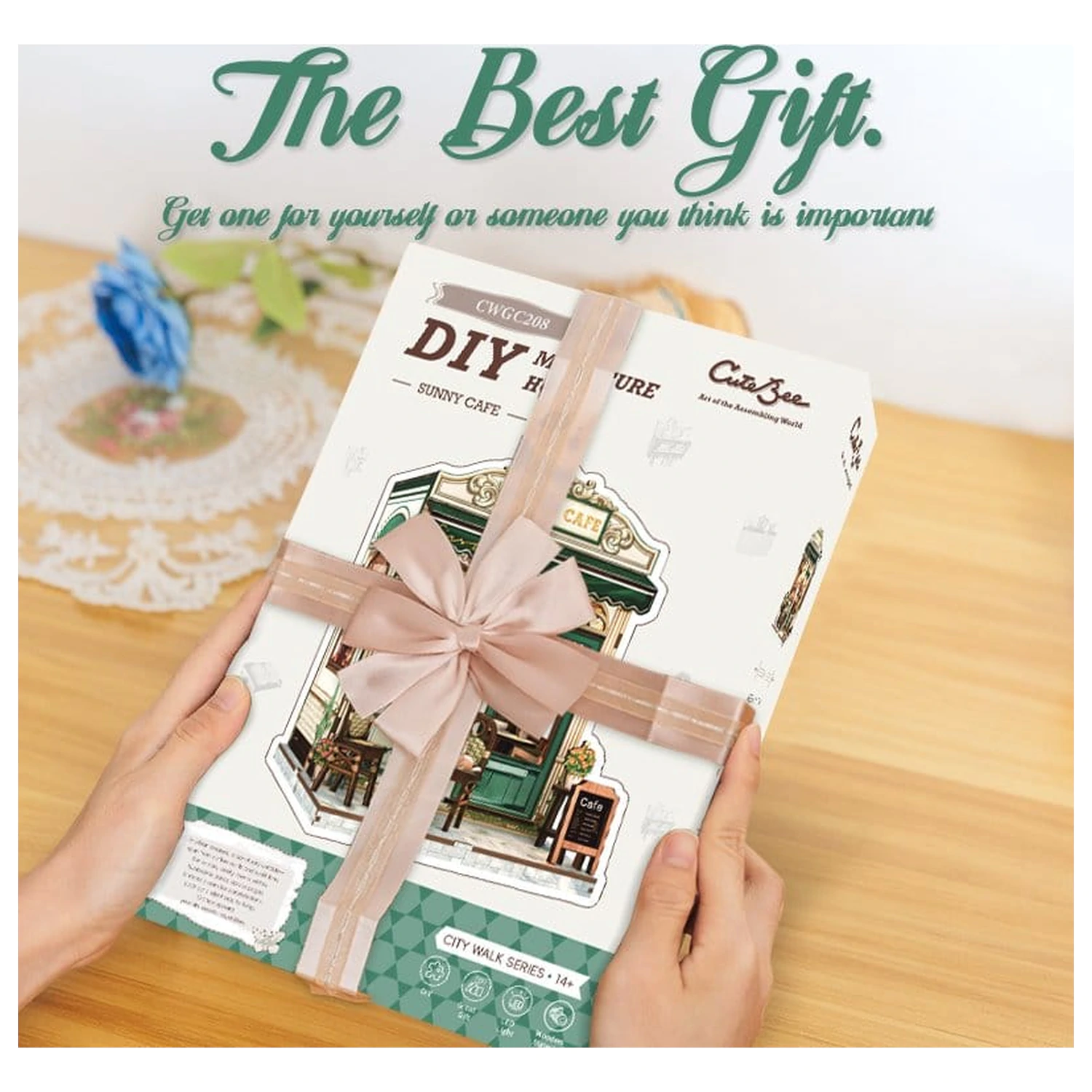 Miniature House Model Kit Sunny Cafe 20 x 16 cm   product photo