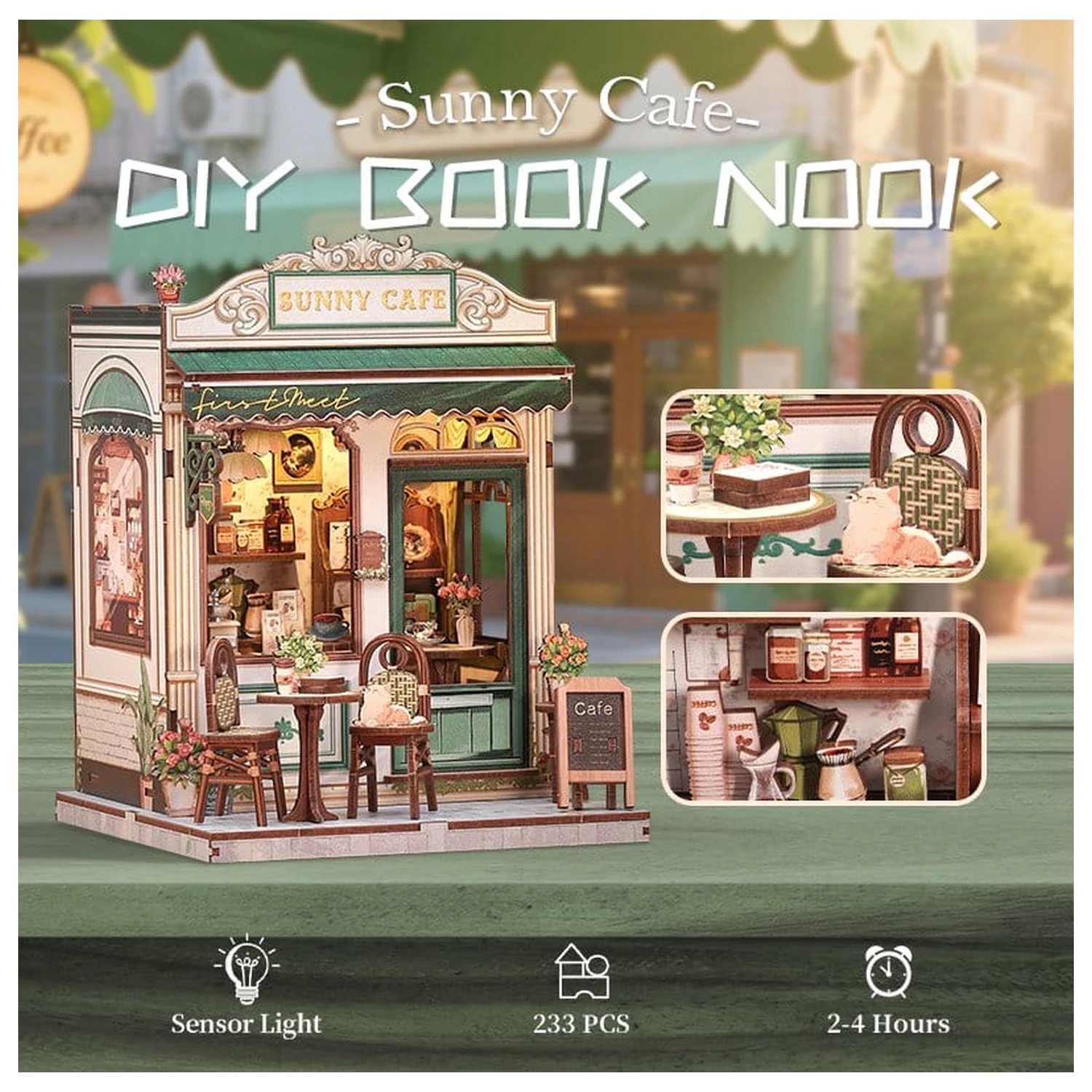 Miniature House Model Kit Sunny Cafe 20 x 16 cm   product photo