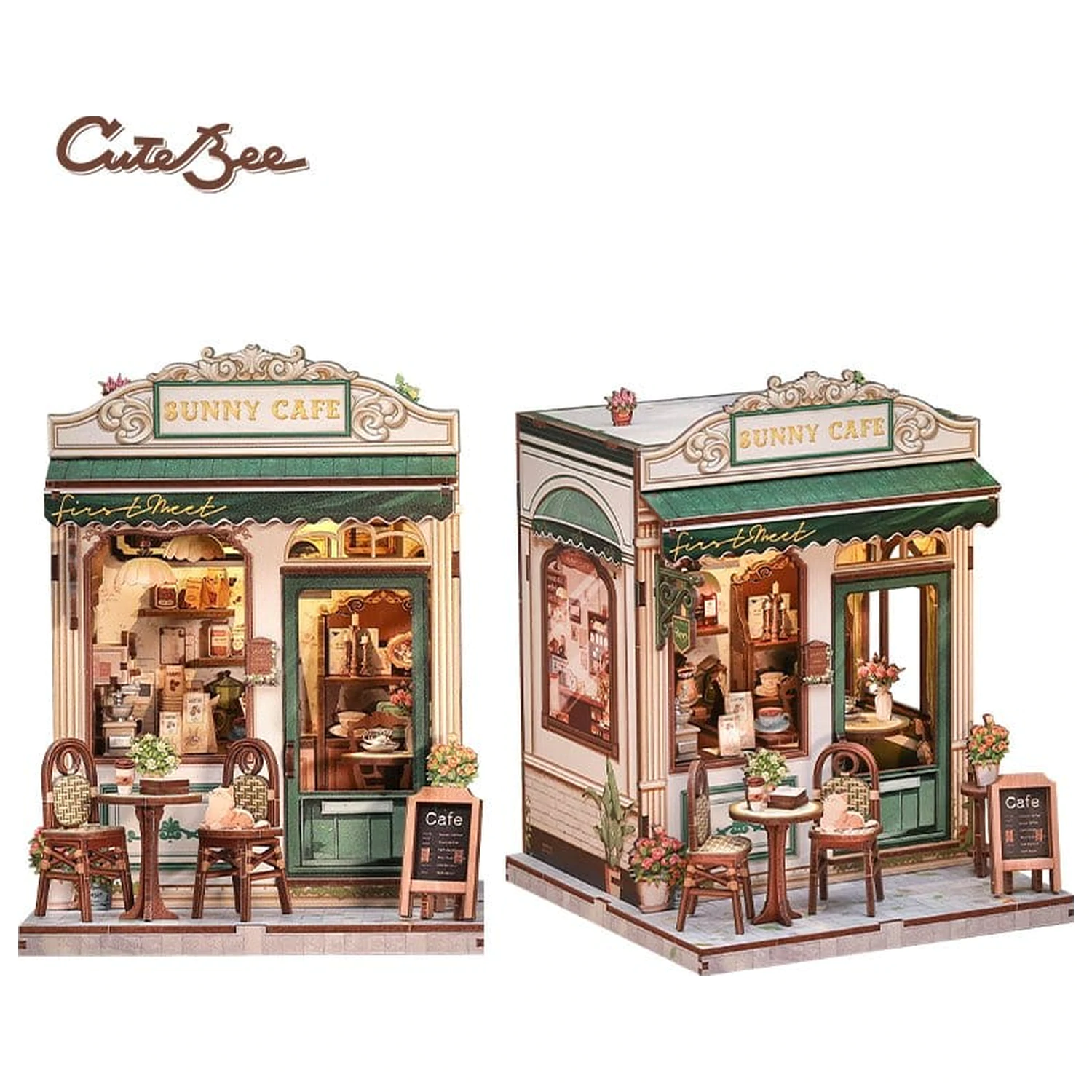 Miniature House Model Kit Sunny Cafe 20 x 16 cm   product photo