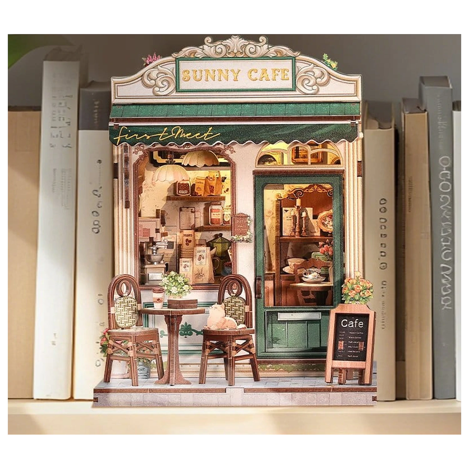 Miniature House Model Kit Sunny Cafe 20 x 16 cm   product photo