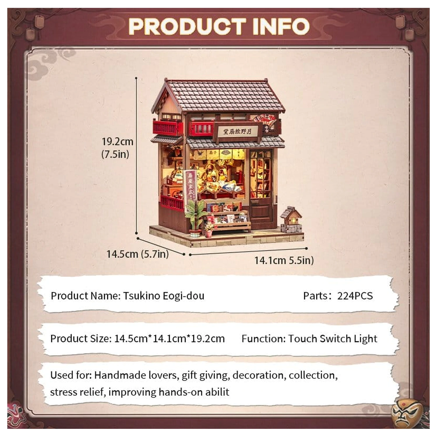 Miniature House Model Kit Tsukino Eogi-dou 19 x 14 cm   product photo