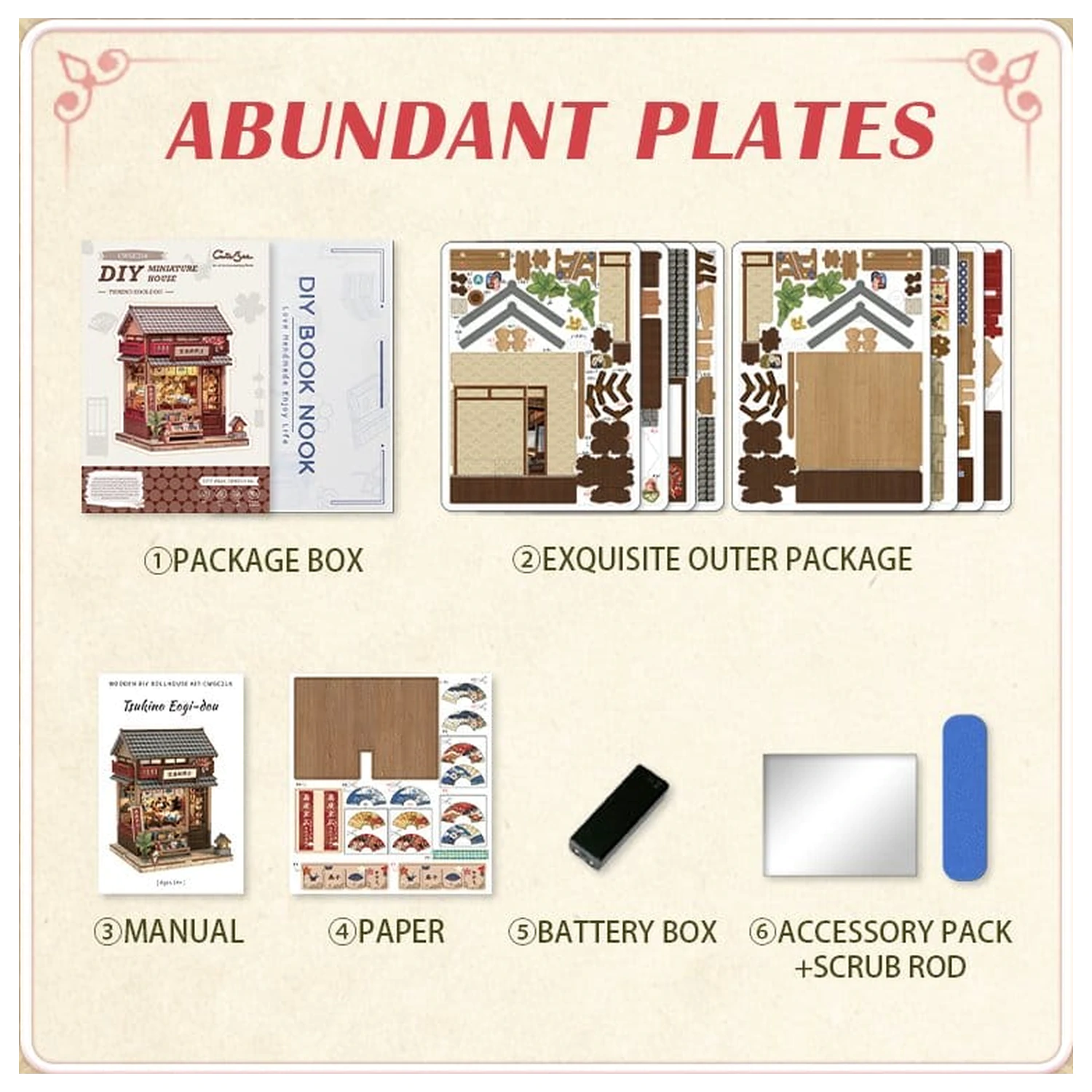 Miniature House Model Kit Tsukino Eogi-dou 19 x 14 cm   product photo