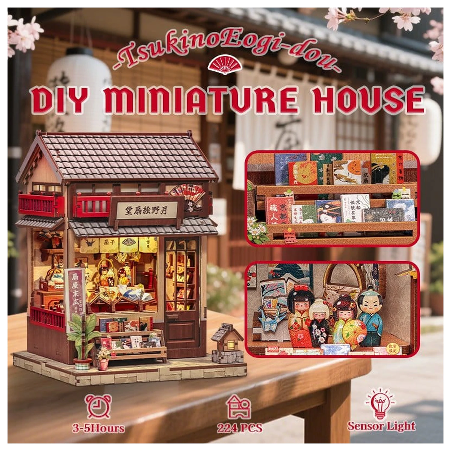 Miniature House Model Kit Tsukino Eogi-dou 19 x 14 cm   product photo
