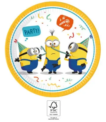 Minions 2 The Rise of Gru, Minions paper plates 8 pcs 23 cm FSC product photo