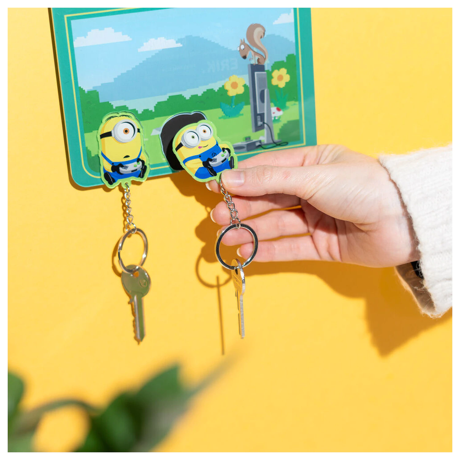Minions key hanger with keyring product photo