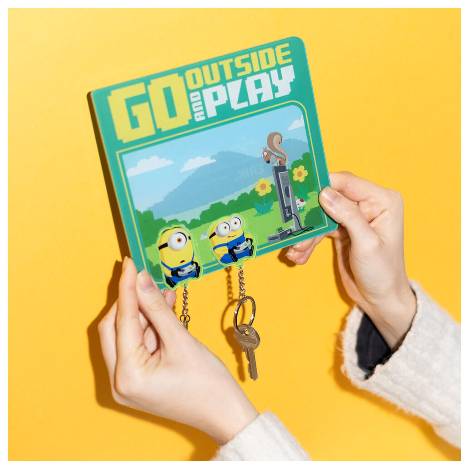 Minions key hanger with keyring product photo