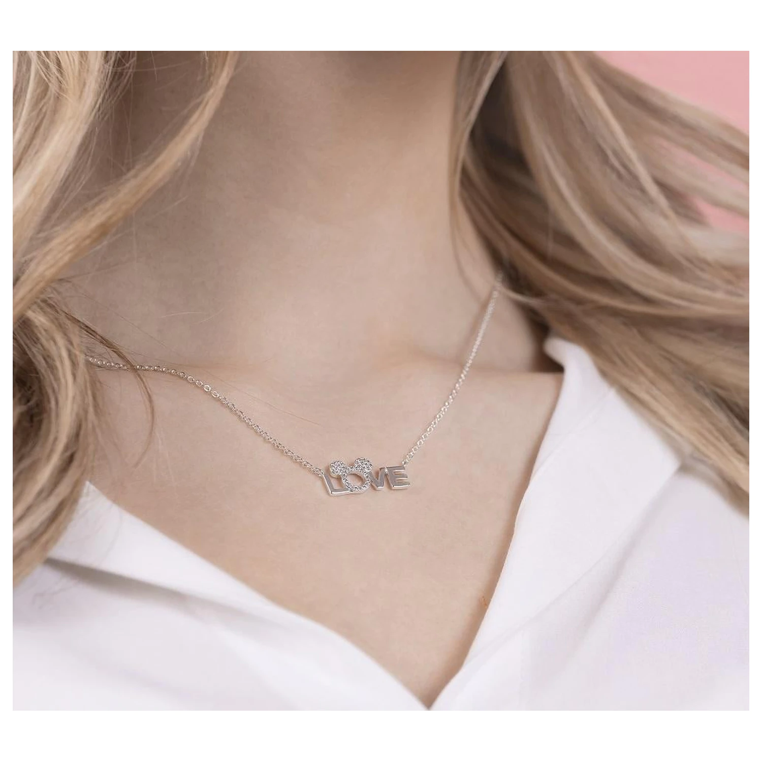 Minnie Love Necklace in Silver Brass Plated product photo
