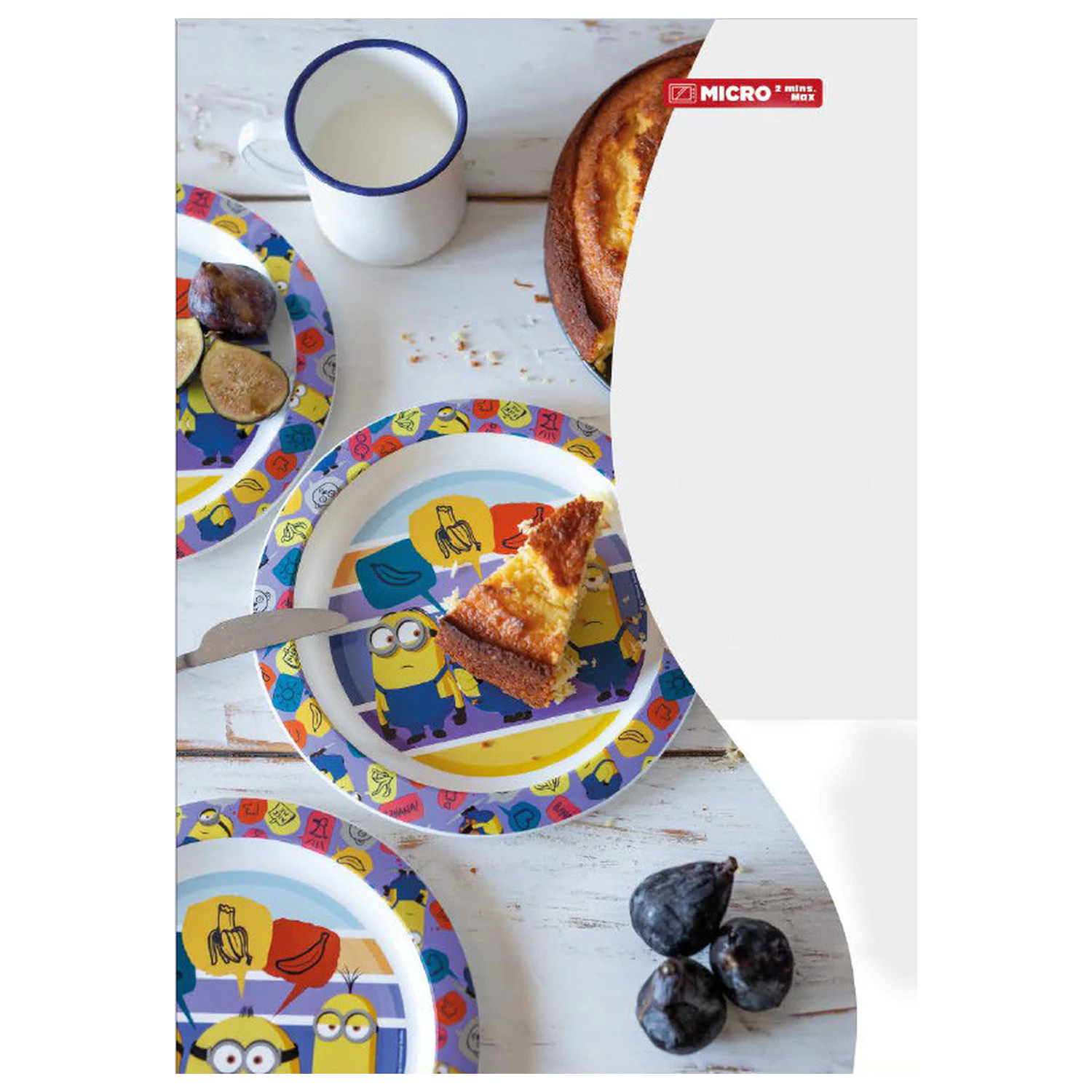 Minions Striped Dinnerware, Micro Plastic Set with Mug product photo