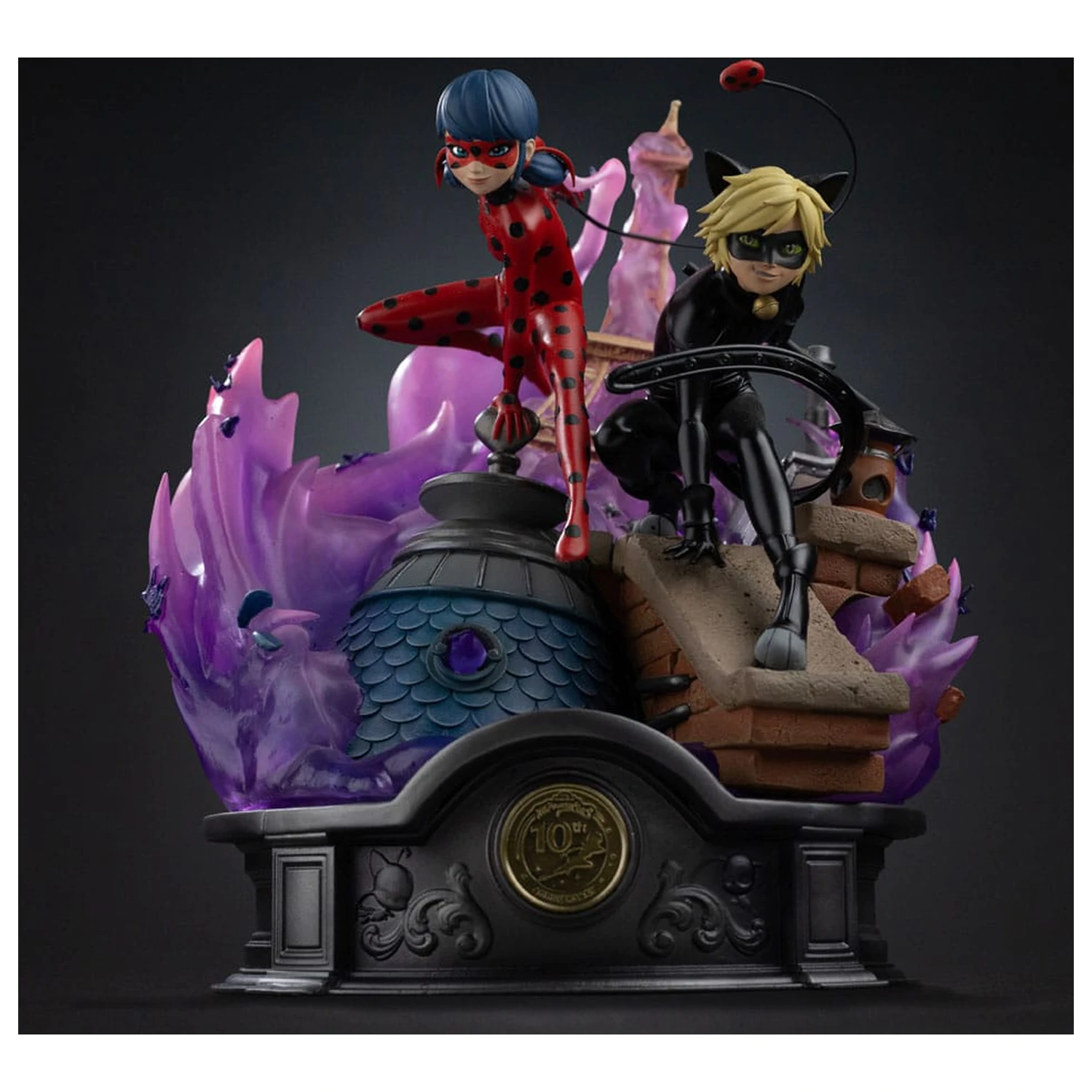 Miraculous Deluxe Art Scale Statue 1/10 Lady Bug and Cat Noir Signed Edition 23 cm product photo
