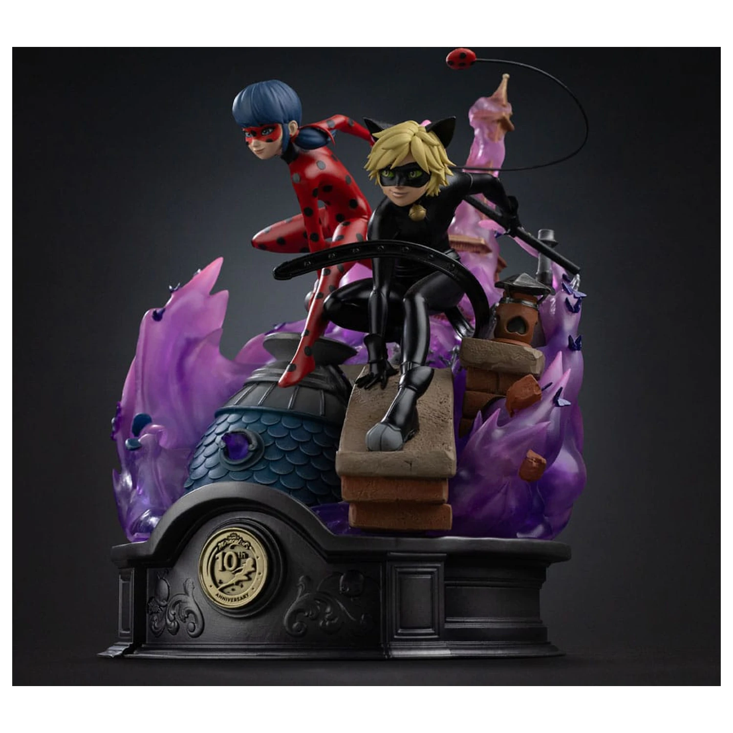 Miraculous Deluxe Art Scale Statue 1/10 Lady Bug and Cat Noir Signed Edition 23 cm product photo