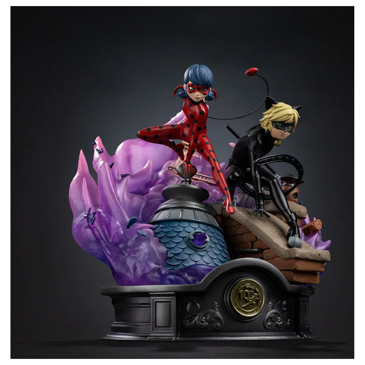 Miraculous Deluxe Art Scale Statue 1/10 Lady Bug and Cat Noir Signed Edition 23 cm product photo