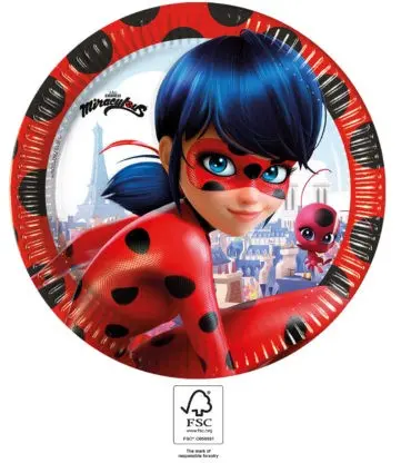 Miraculous Ladybug, Tales of Ladybug & Cat Noir Paper Plates 8 pcs 23 cm FSC product photo