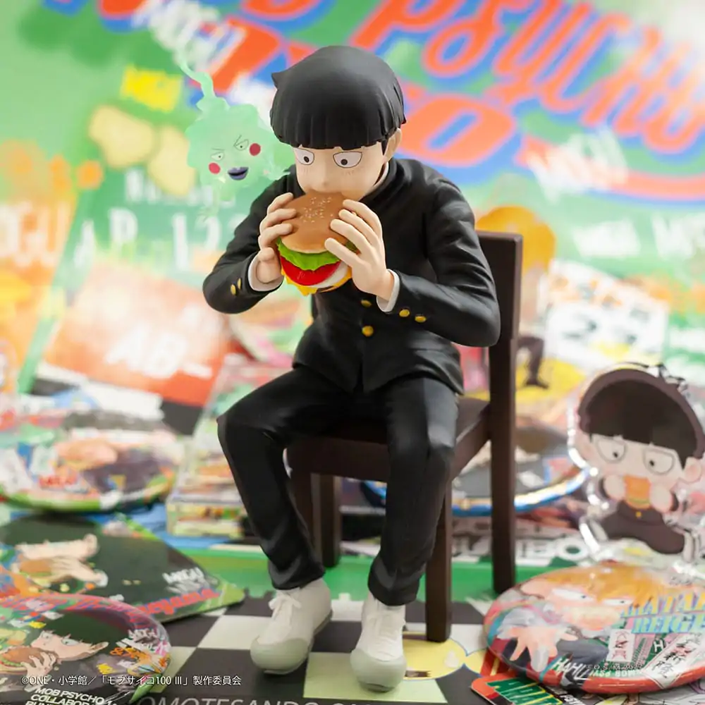 Mob Psycho 100 III x Bunbougu Cafe 2022 PVC Statue Shigeo Kageyama &amp; Ekubo 13 cm product photo