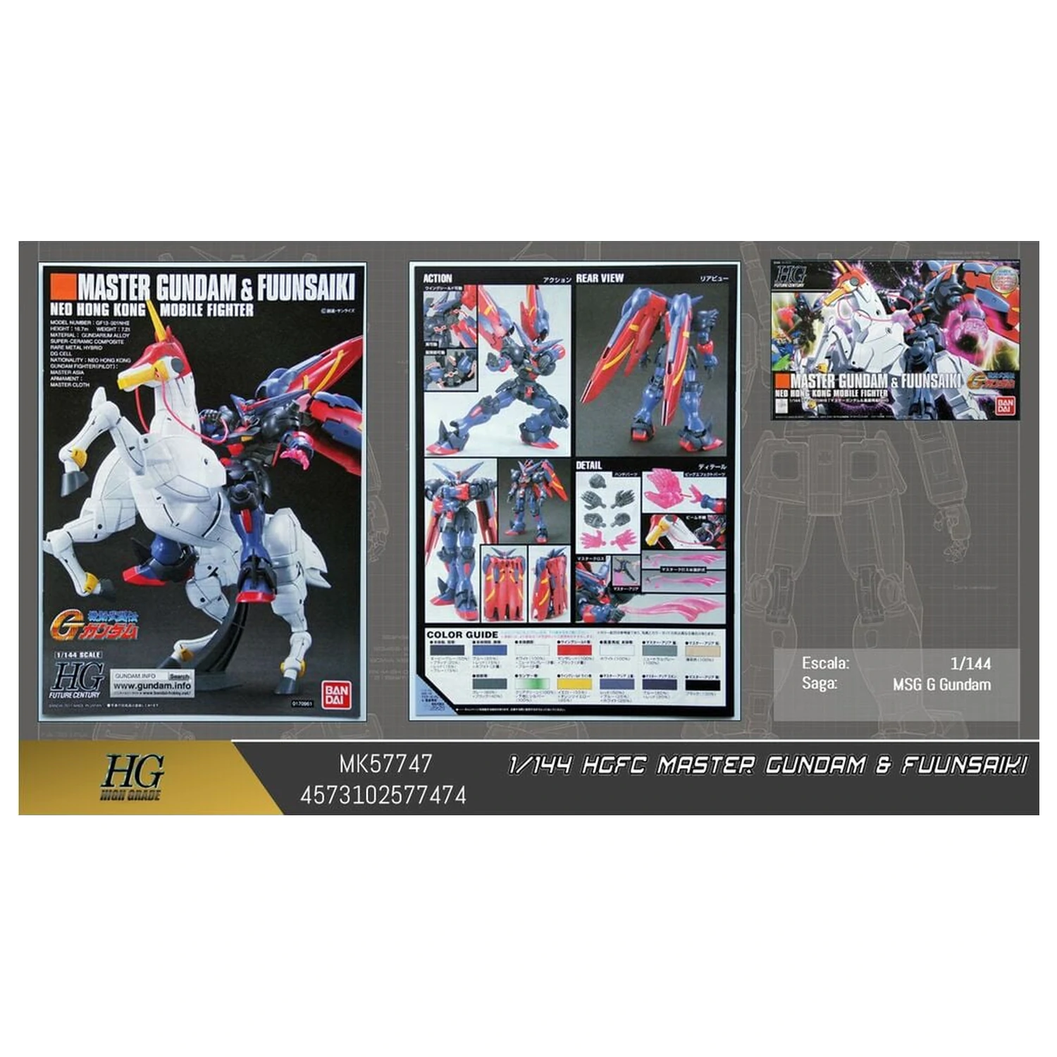 Mobile Fighter G Gundam GF13-001NHII Master Gundam Fuunsaiki Model Kit HGFC 1/144 product photo