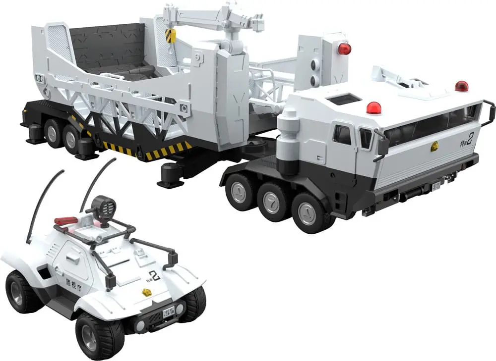 Mobile Police Patlabor Moderoid Plastic Model Kits 1/60 Type 98 Special Command Vehicle &amp; Type 99 Special Labor Carrier (re-run) product photo