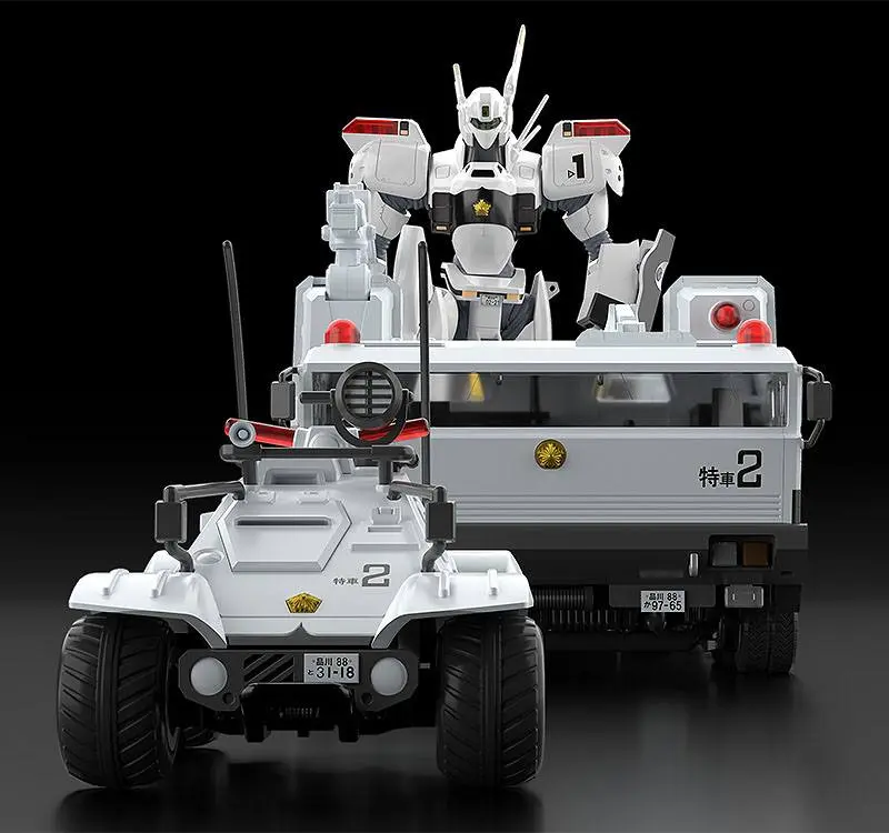 Mobile Police Patlabor Moderoid Plastic Model Kits 1/60 Type 98 Special Command Vehicle &amp; Type 99 Special Labor Carrier product photo