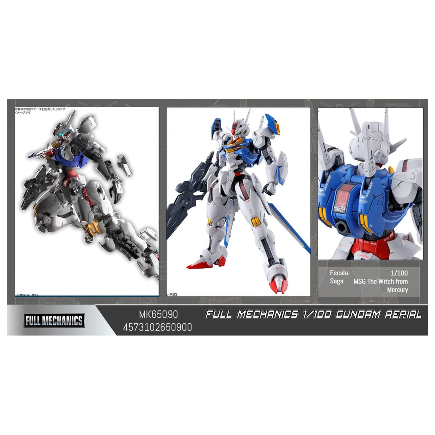 Mobile Suit Gundam Aerial Full Mechanics 1/100 model kit figure product photo