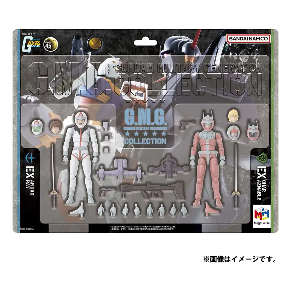 Mobile Suit Gundam G.M.G. Collection EX 09 Action Figures 2-Pack Earth Federation Amuro Ray & Char Aznable Normal Suit Ver. (with gift) 10 cm    product photo