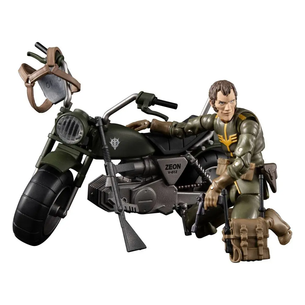 Mobile Suit Gundam G.M.G. Action Figure with Vehicle Principality of Zeon 08 V-SP General Soldier &amp; Exclusive Motorcycle 10 cm product photo