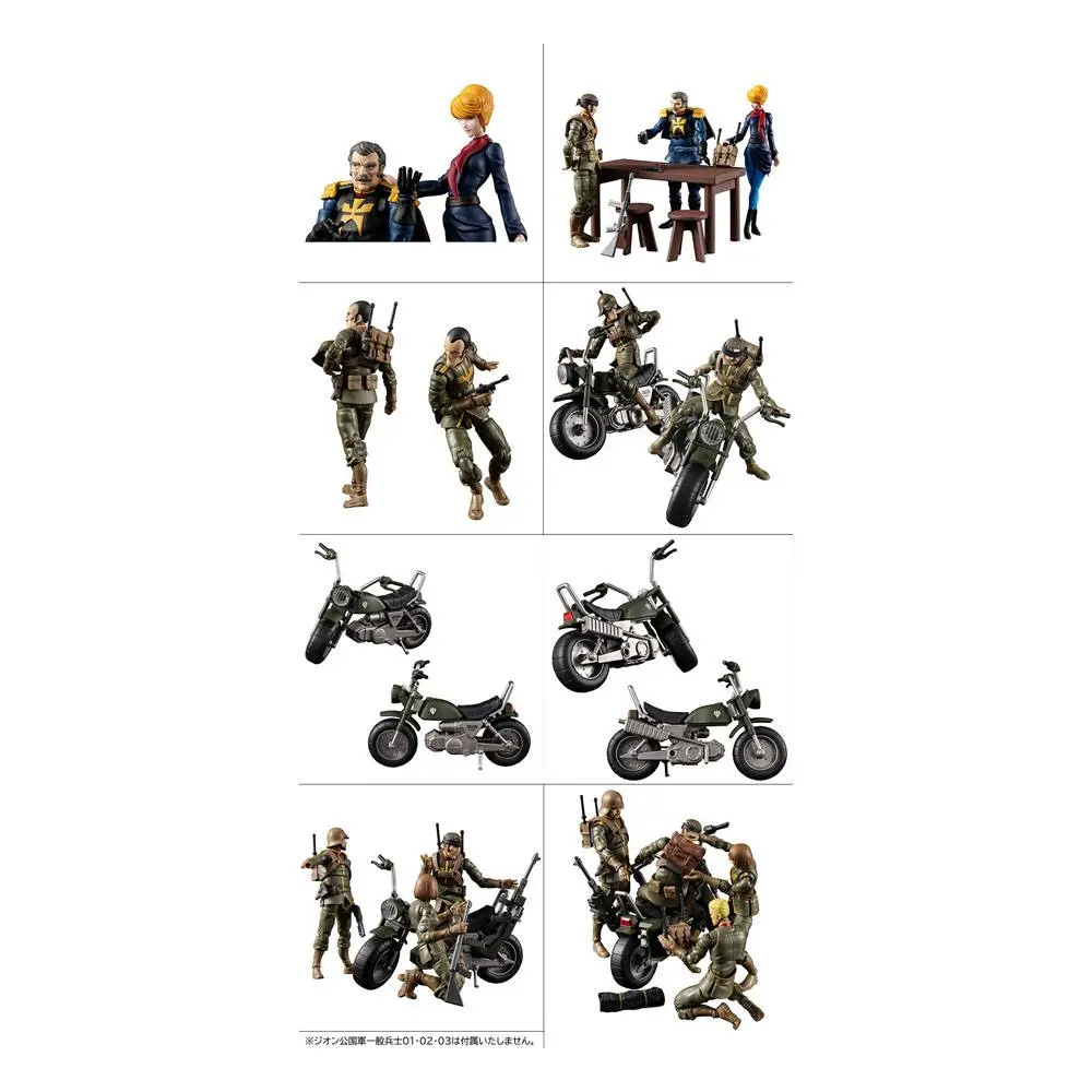 Mobile Suit Gundam G.M.G. Action Figures with Vehicle Principality of Zeon Team Ramba Ral Set 10 cm product photo