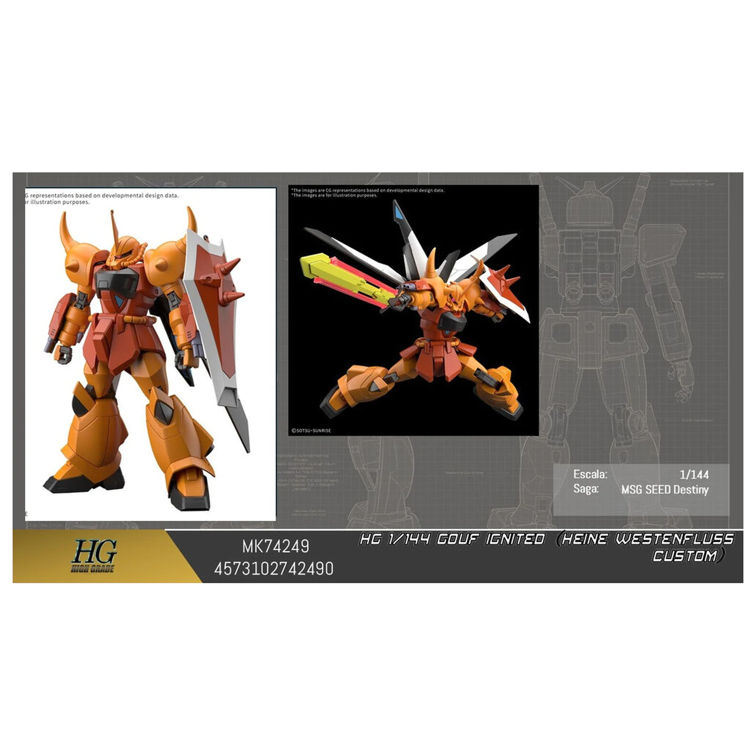 Mobile Suit Gundam HG 1/144 Gouf Ignited Heine Westenfluss custom model kit product photo