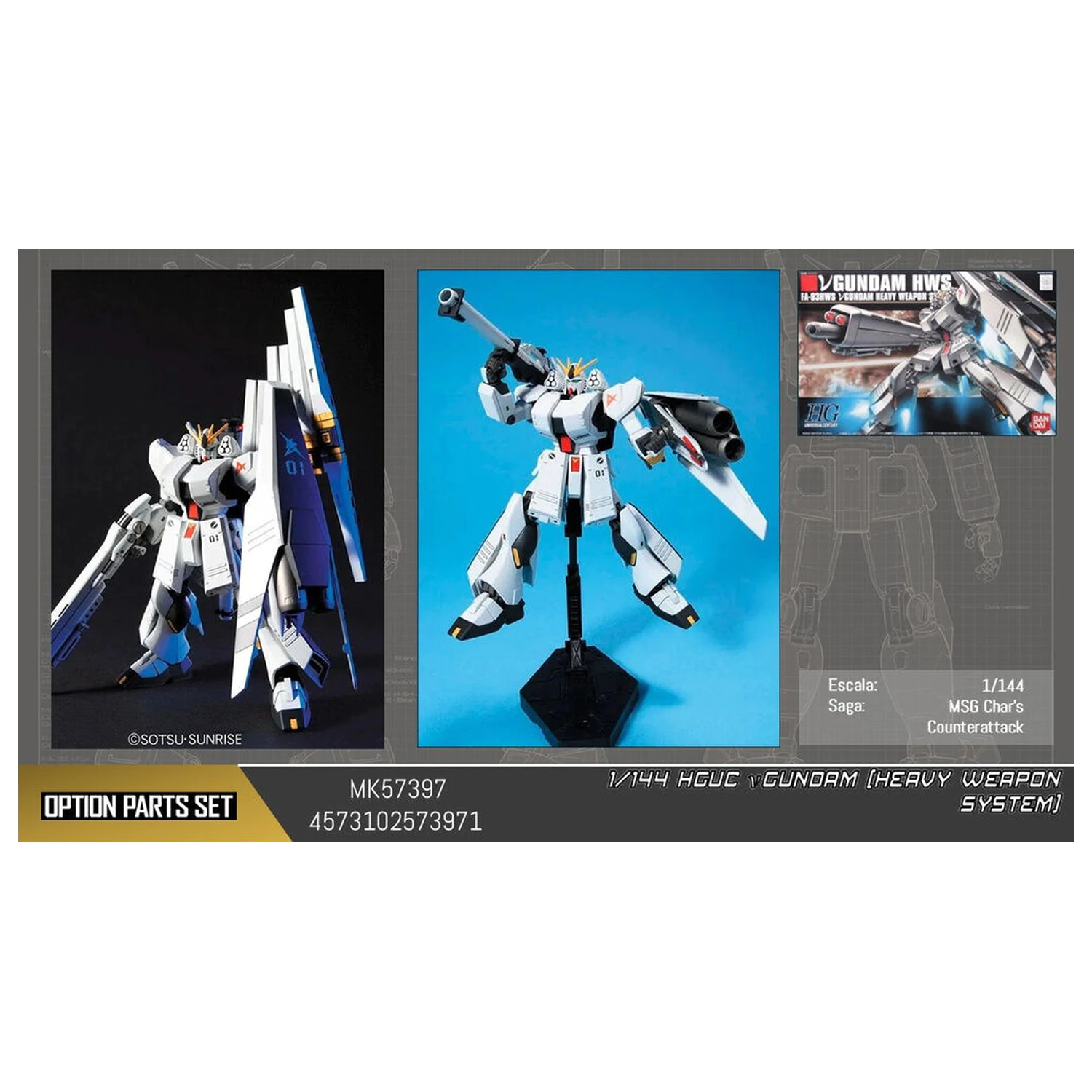 Mobile Suit Gundam HWS HGUC 1/144 v Gundam Heavy Weapon System model kit figure product photo