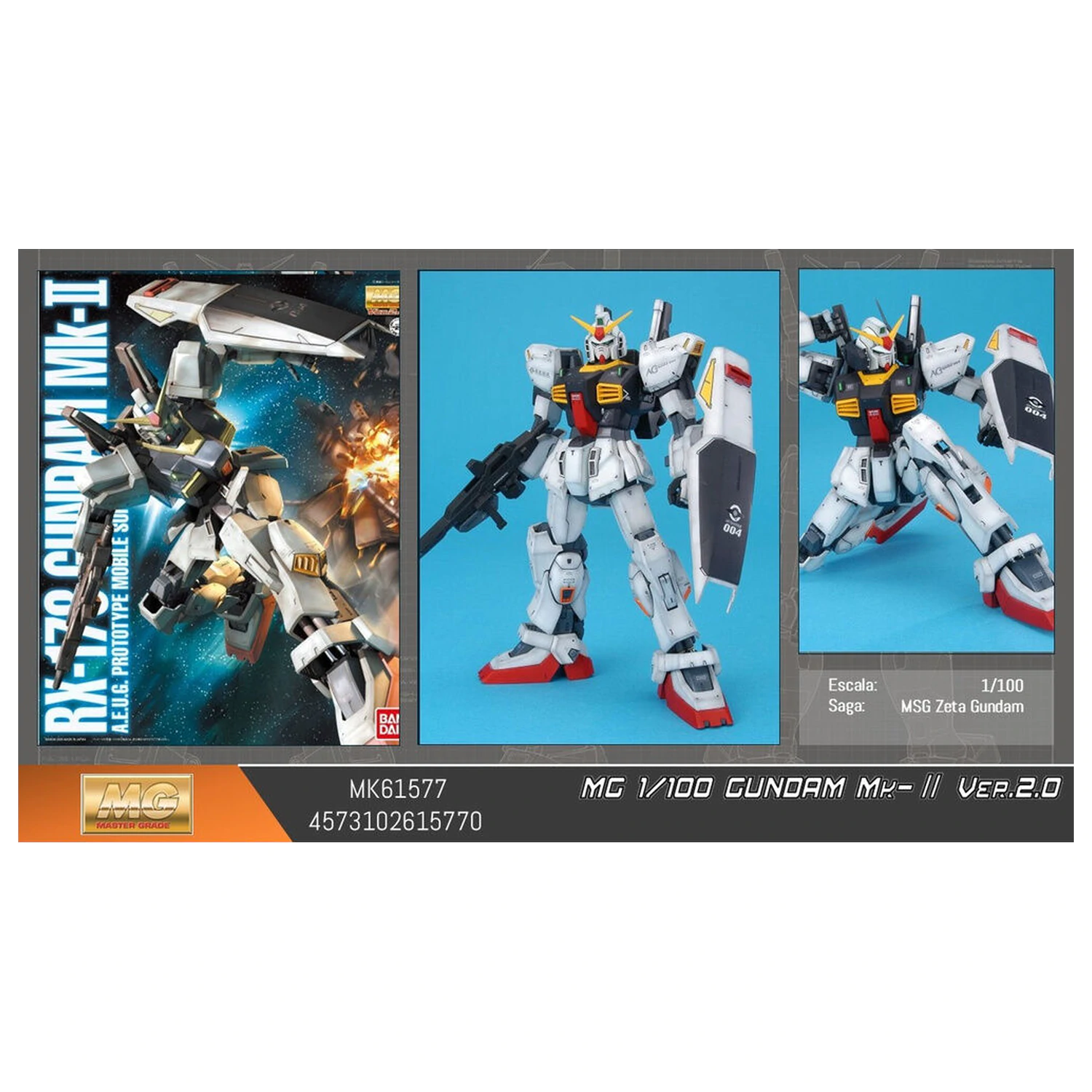Mobile Suit Gundam MG 1/100 MK-II ver 2.0 model kit figure product photo