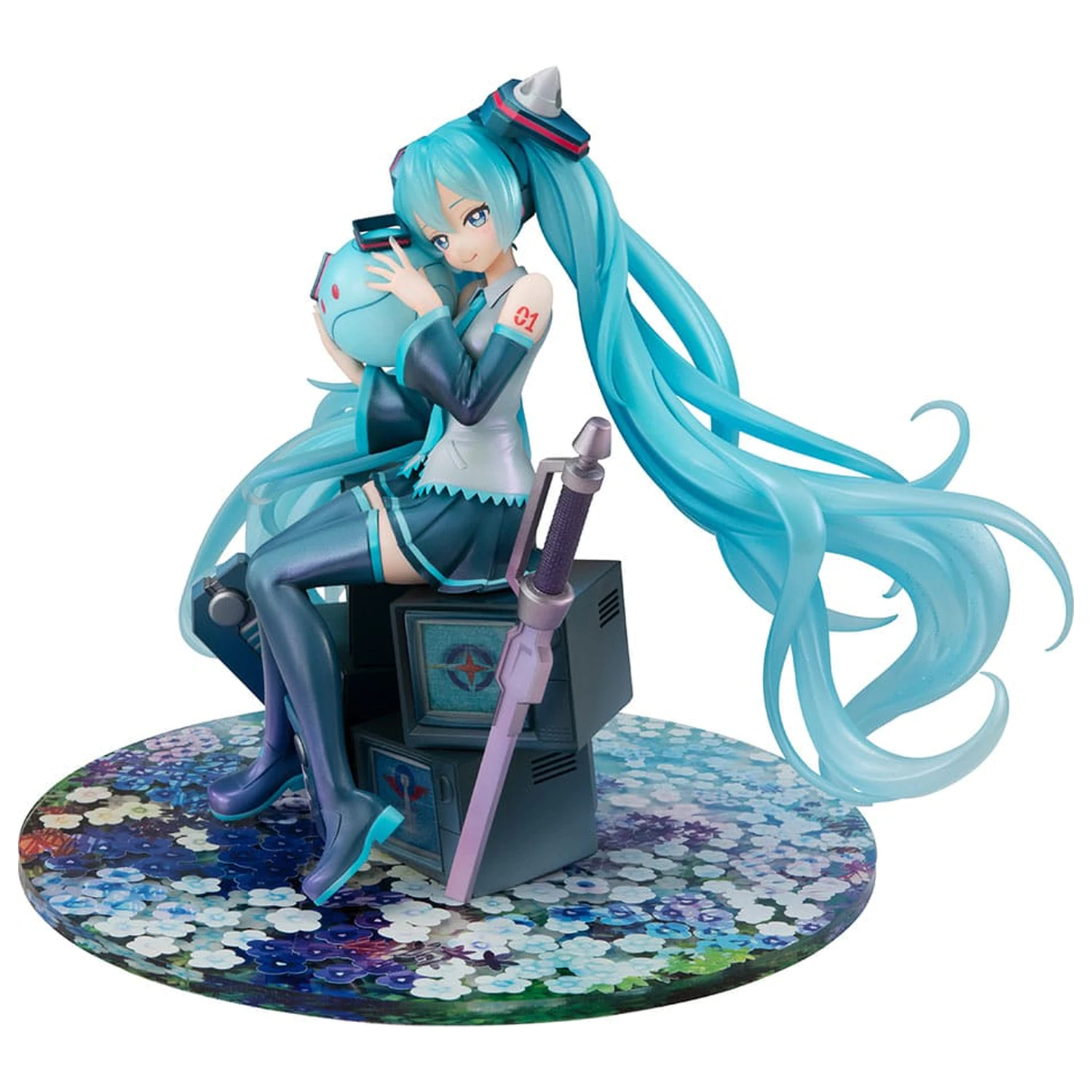 Mobile Suit Gundam x Hatsune Miku Lucrea PVC Statue Hatsune Miku x OO Gundam 45th Anniversary 17 cm         product photo