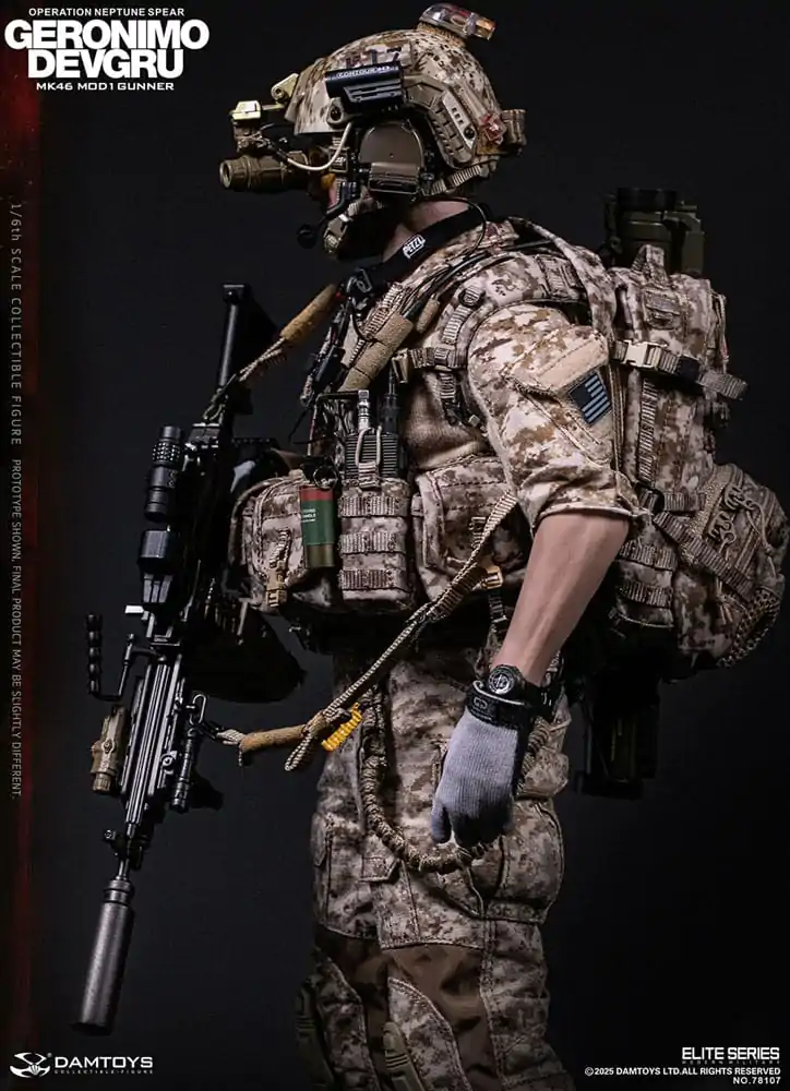 Modern Military Action Figure 1/6 Geronimo Devgru - MK46 MOD1 Gunner (Operation Neptune Spear) 30 cm product photo