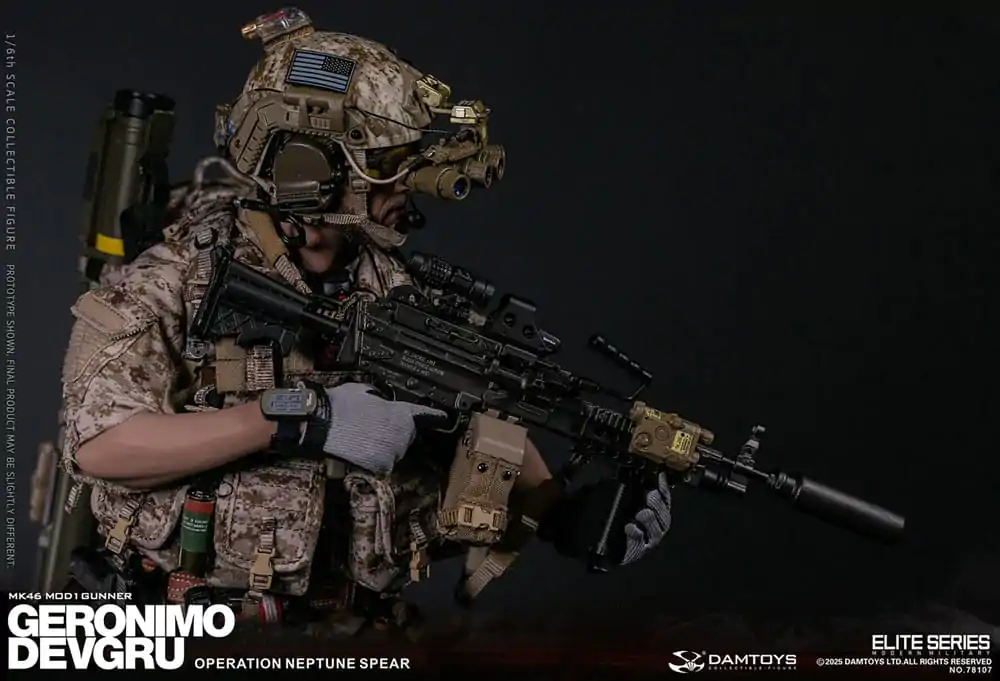 Modern Military Action Figure 1/6 Geronimo Devgru - MK46 MOD1 Gunner (Operation Neptune Spear) 30 cm product photo