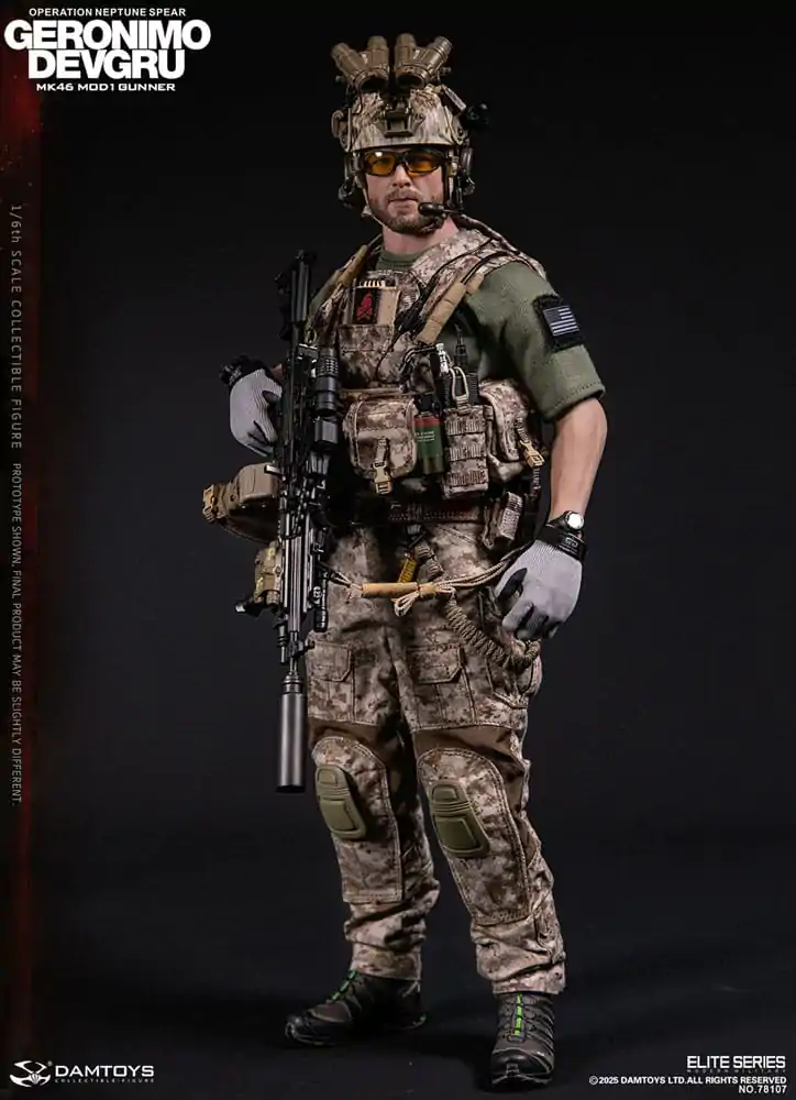 Modern Military Action Figure 1/6 Geronimo Devgru - MK46 MOD1 Gunner (Operation Neptune Spear) 30 cm product photo