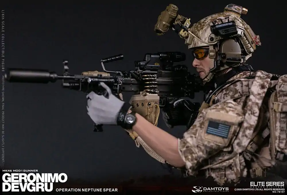 Modern Military Action Figure 1/6 Geronimo Devgru - MK46 MOD1 Gunner (Operation Neptune Spear) 30 cm product photo
