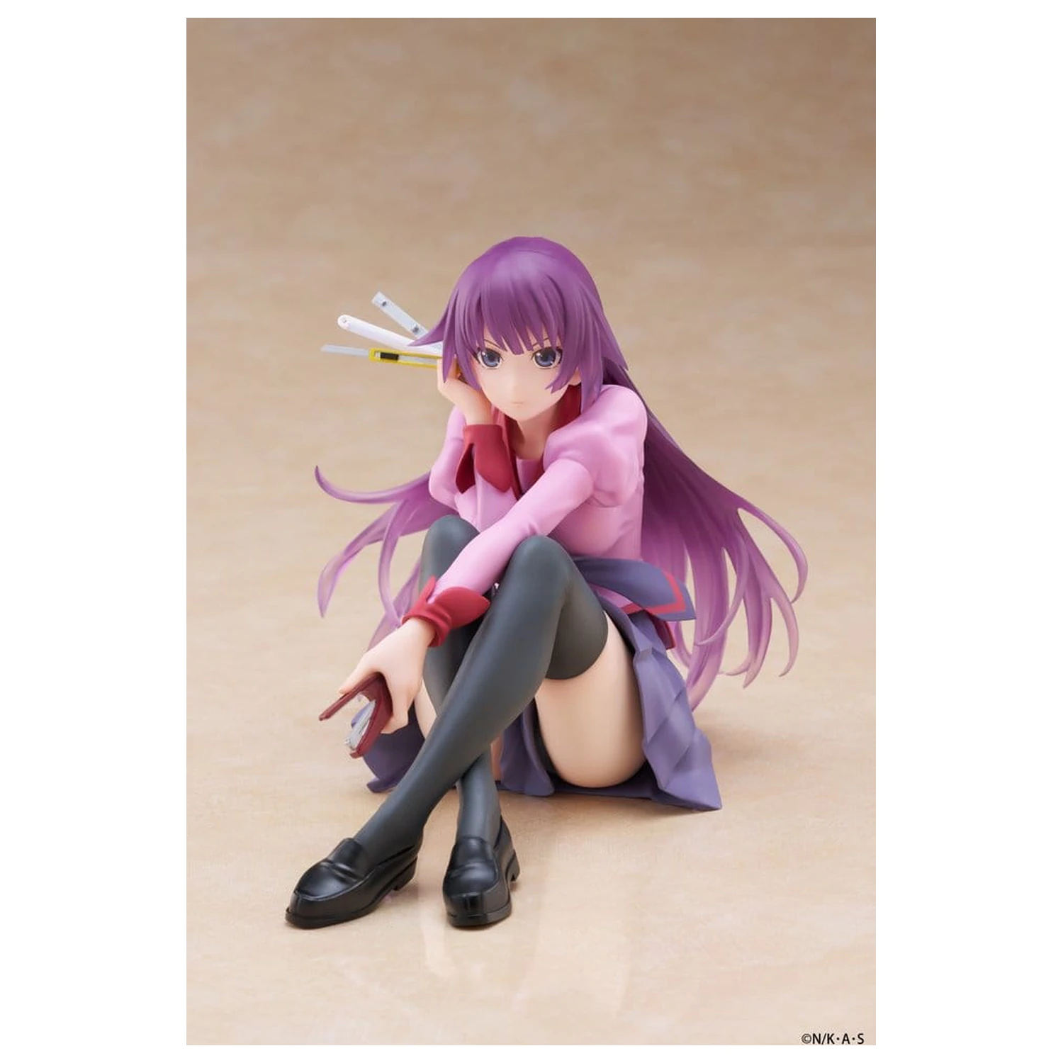 Monogatari PVC Statue Desktop Cute Figure Hitagi Senjougahara 13 cm product photo